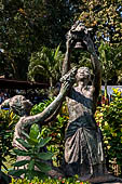 Vientiane , Laos. A statue inside the garden of the Haw Pha Kaew.